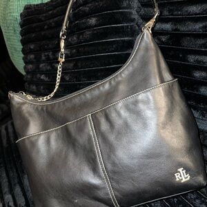 Black Leather Shoulder Bag